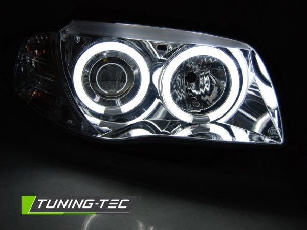 CCFL Angel Eyes Scheinwerfer für BMW 1er E81, E82, E87, E88 04-11 chrom